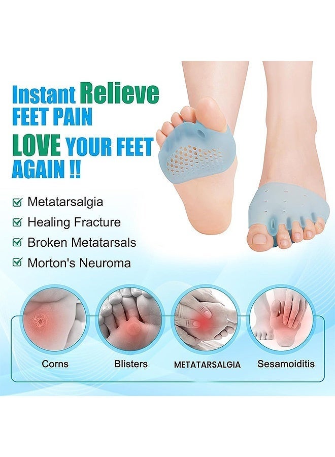 4 Pairs Silicone Toe Spacers for Breathable Soft Gel Toe Spacers, Metatarsal Pads, Toe Separators for Relief Foot and Bunion Pain, Plantar Fasciitis Mortons Neuroma Blisters, Diabetic Feet Hammer Toe - Image 3